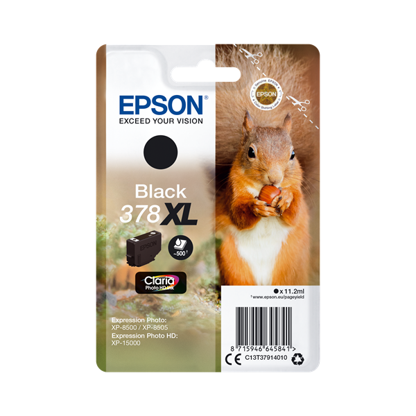 Cartouche Encre Original Epson T3791 378XL Noir Pour Epson XP 8005